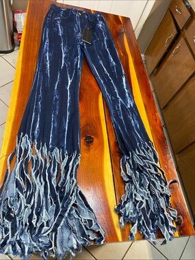 Purple Candy Tie-Dye Denim Jeans Tag Visible